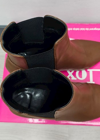 Kahverengi Deri Kadın Topuklu Bot - Görsel 4