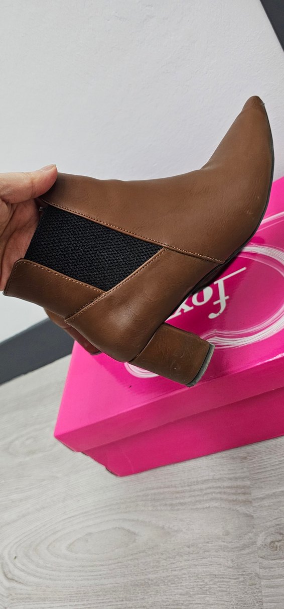 Kahverengi Deri Kadın Topuklu Bot - Görsel 2