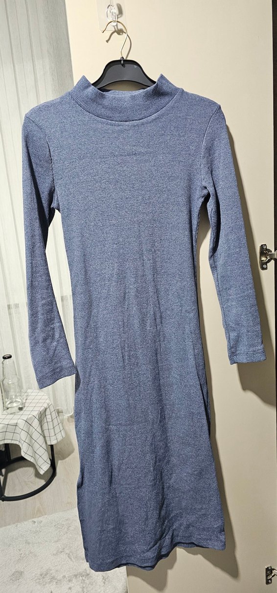 Uzun Kollu Midi Triko Elbise - Görsel 2