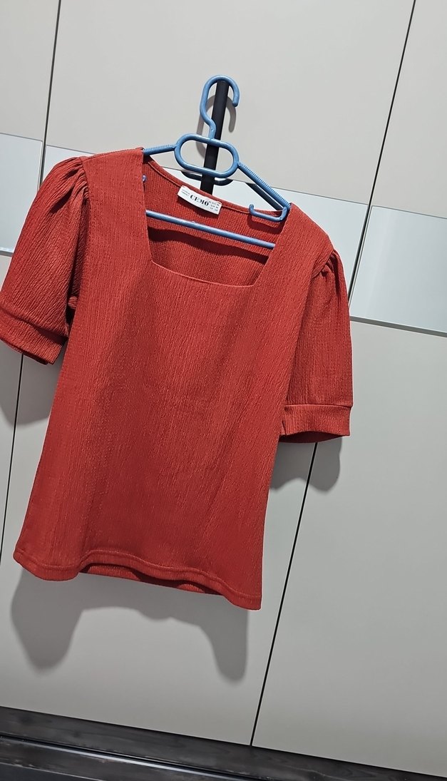 Kısa Kollu Kırmızı Kadın Bluz - Görsel 4