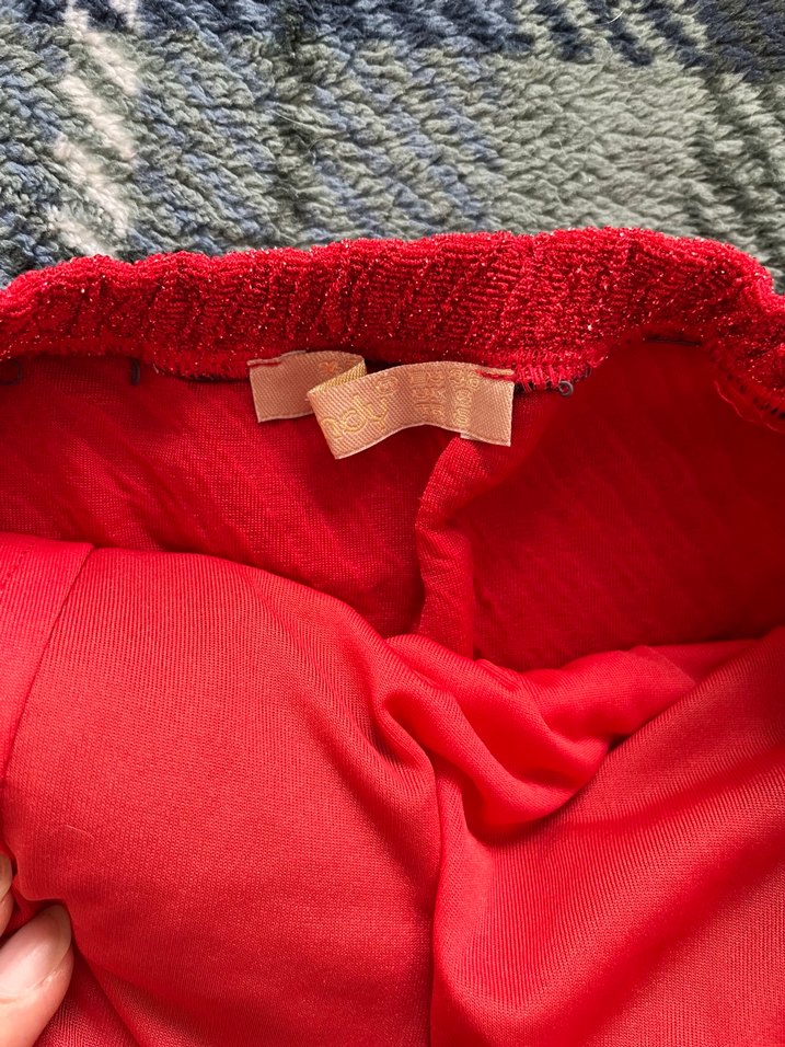 Kırmızı Straplez Triko abiye Elbise - Görsel 3