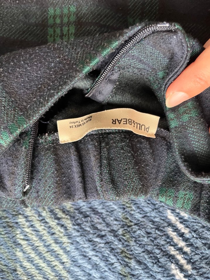 Kemer Detaylı Gri Kadın Mini Etek - Görsel 3