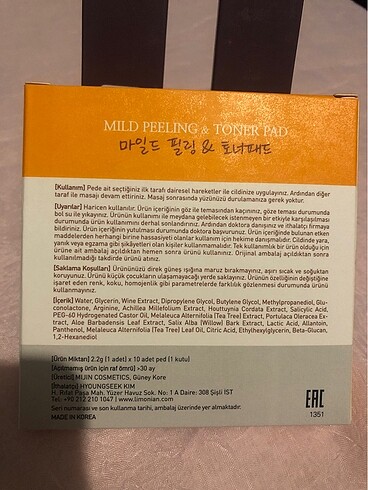 Diğer Mjcare mild peeling toner pad