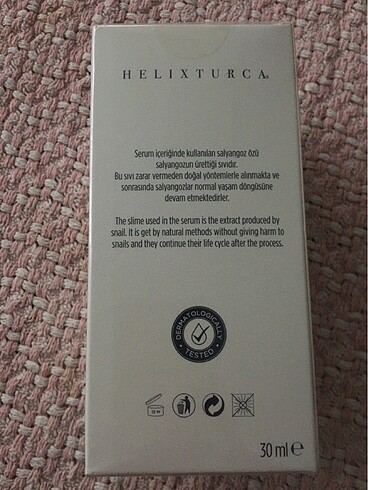 Beden Helixturca salyangoz özlü serum