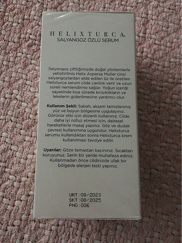 Beden Renk Helixturca salyangoz özlü serum