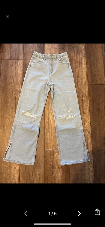 H&M yüksek bel 11-12 yaş yırtık jean
