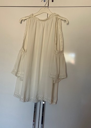 Bohem Midi Beyaz Roman marka bluz - Görsel 2