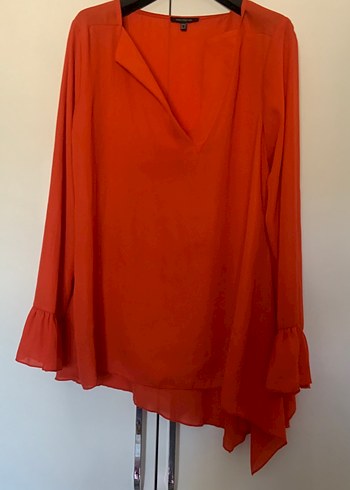 Kırmızı V Yaka Uzun Kollu Kadın Bluz ipekyol - Görsel 2
