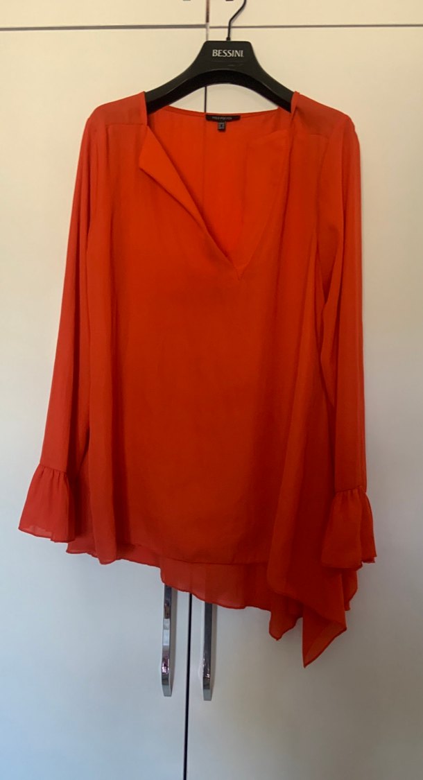 Kırmızı V Yaka Uzun Kollu Kadın Bluz ipekyol - Görsel 2