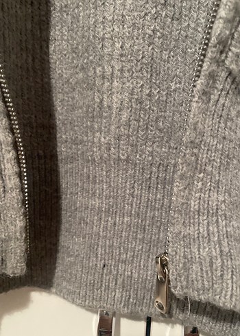 Gri Yünlü Yüksek Yaka Kadın Kazak - Görsel 3
