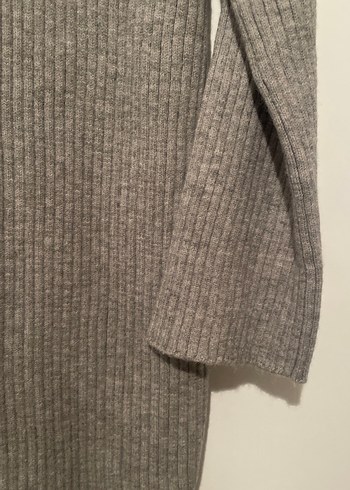 BERSHKA Gri Kadın İnce Örgü Triko elbise - Görsel 4