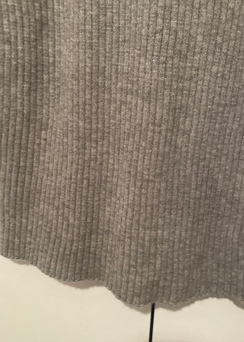 BERSHKA Gri Kadın İnce Örgü Triko elbise - Görsel 3