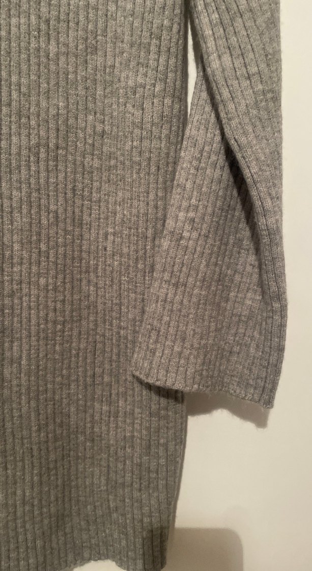 BERSHKA Gri Kadın İnce Örgü Triko elbise - Görsel 4