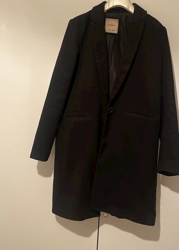 Siyah Pull&Bear Erkek Sokağa Uygun palto - Görsel 3