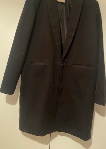 Siyah Pull&Bear Erkek Sokağa Uygun palto - Görsel 2