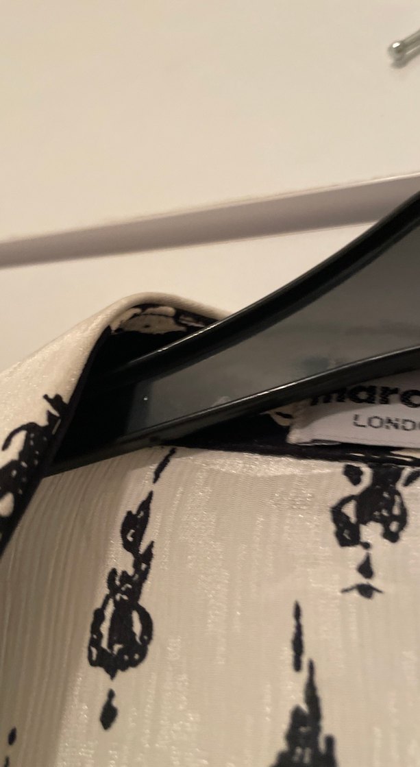 Beyaz yarım kollu Kollu Desenli Kadın Gömlek - Görsel 2