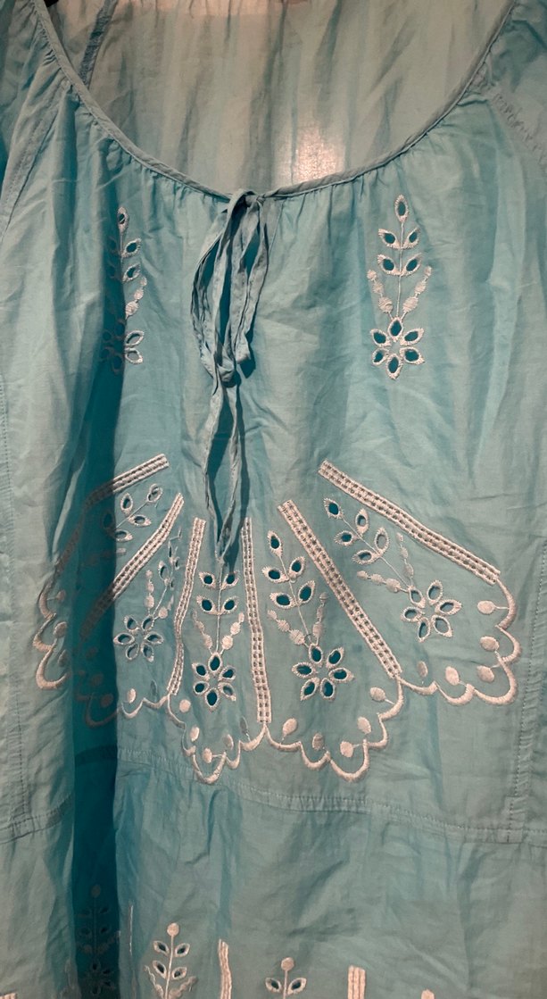 Turkuaz Bohem Nakışlı bluz - Görsel 2