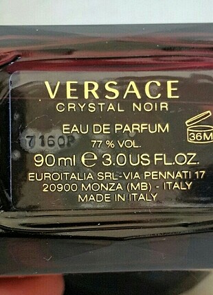 Beden VERSACE CRYSTAL NOIR EDP 90ml bayan