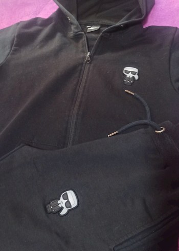 Siyah Kapüşonlu Kadın Eşofman Takımı - Görsel 2