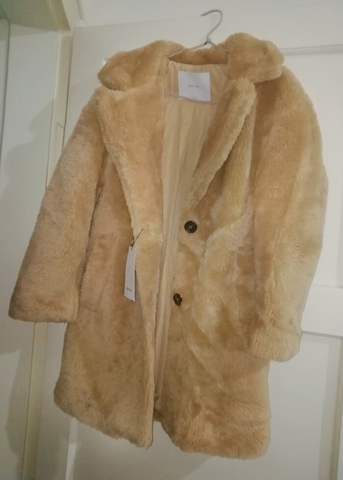 Bershka suni kürk kaban - Görsel 3