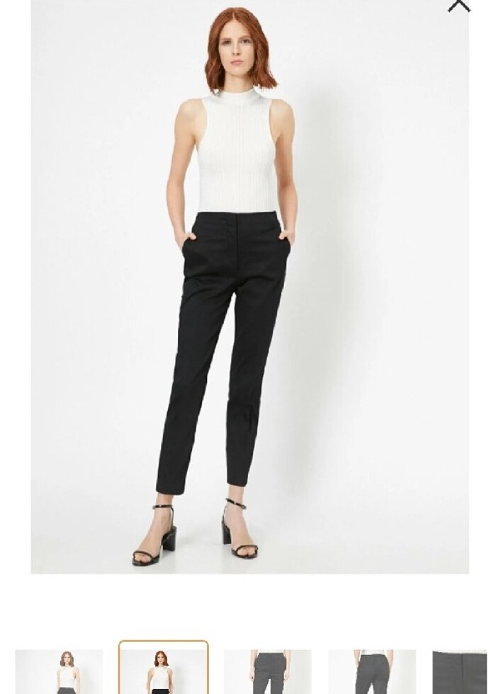 Koton siyah kumaş pantolon - Görsel 4