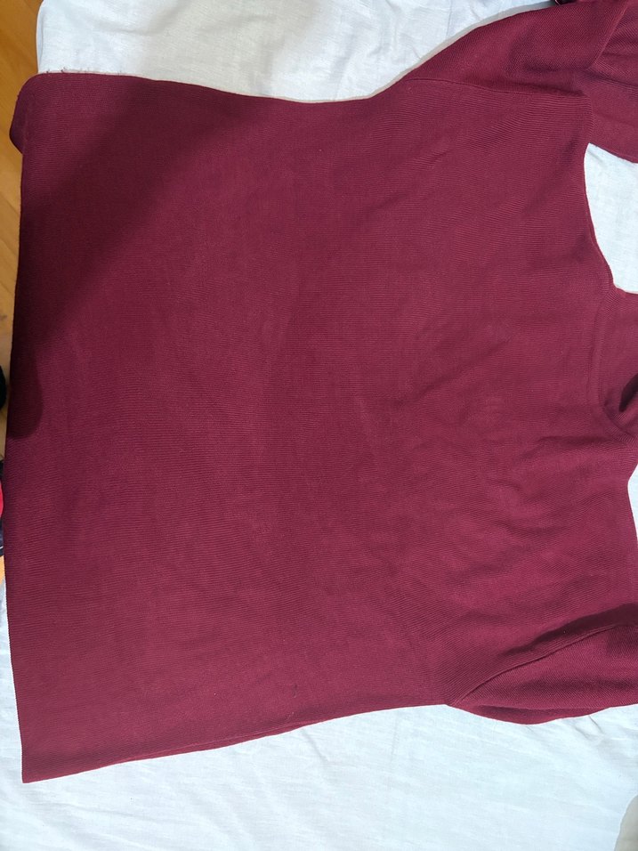 Bordo Fermuarlı Kadın Sweatshirt - Görsel 4