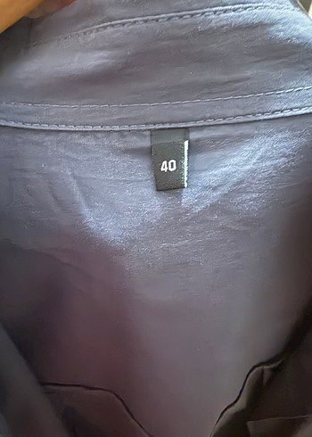 Düğmeli Gri Uzun Kollu Keten Kadın Gömlek - Görsel 4