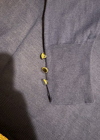 Lacivert V Yaka Kadın Triko Kazak - Görsel 3