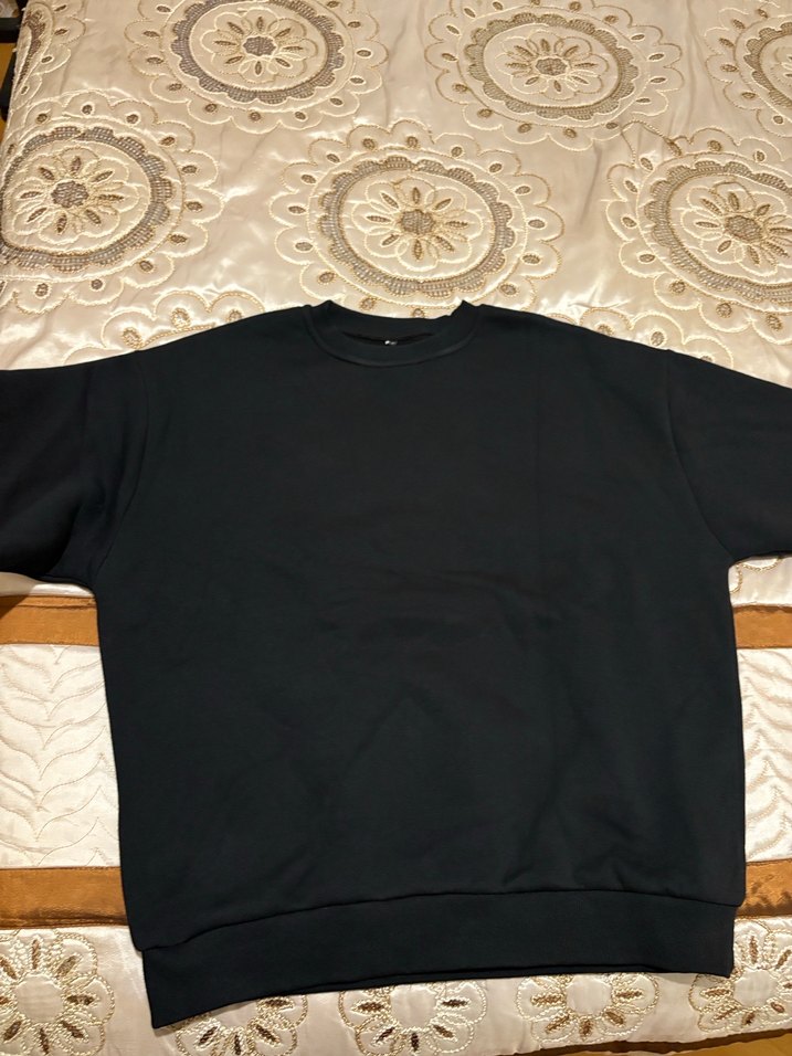 Siyah Rahat Kesim Kadın Sweatshirt - Görsel 2