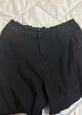 Siyah Kemerli Rahat Kesim Kadın Denim Pantolon - Görsel 2