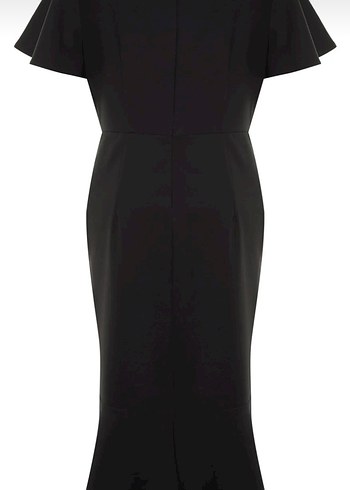 Büyük Beden Siyah Uzun Dökümlü Abiye Elbise - Görsel 9