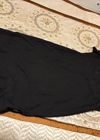 Büyük Beden Siyah Uzun Dökümlü Abiye Elbise - Görsel 3