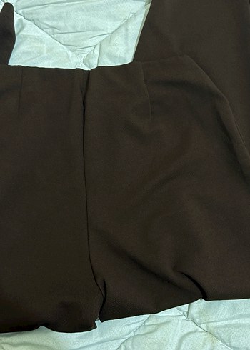 Büyük Beden Kahverengi Düz Kadın Balon Pantolon - Görsel 3