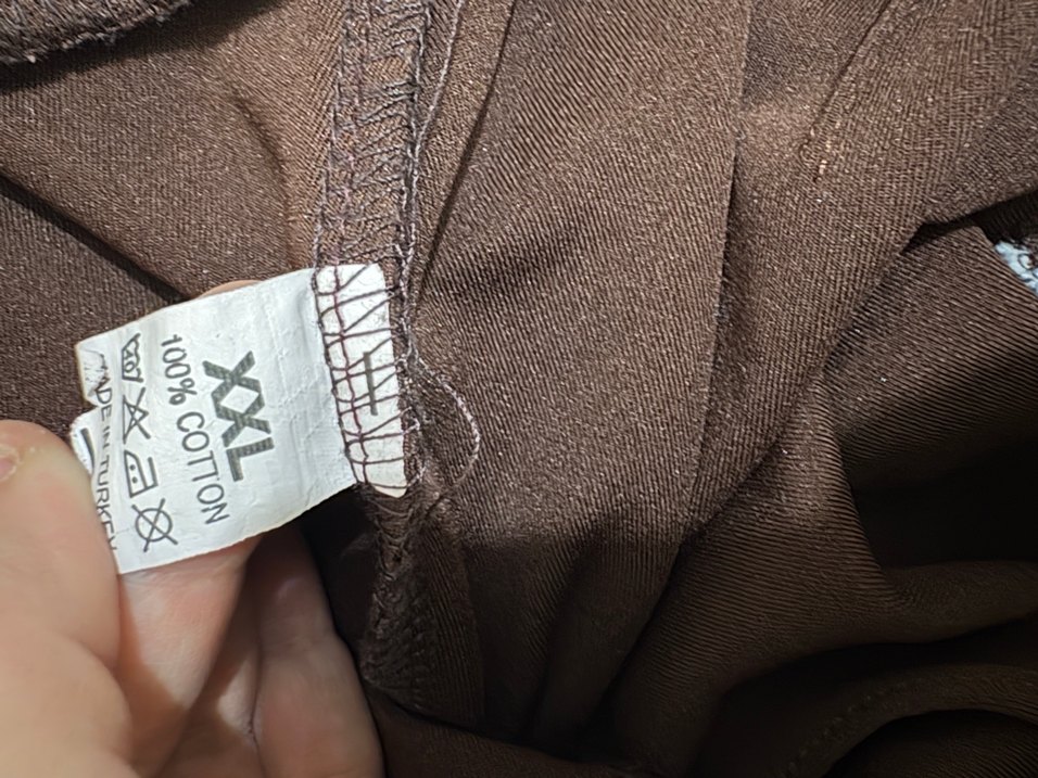 Büyük Beden Kahverengi Düz Kadın Balon Pantolon - Görsel 4