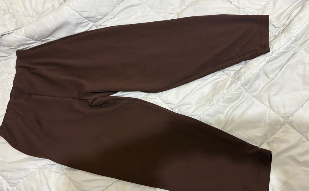 Büyük Beden Kahverengi Düz Kadın Balon Pantolon - Görsel 2