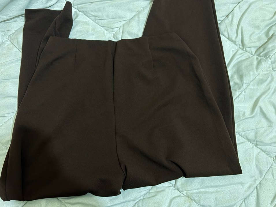 Büyük Beden Kahverengi Düz Kadın Balon Pantolon - Görsel 3