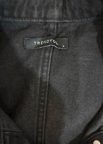 Düğmeli Siyah Kadın Oversize Denim Ceket - Görsel 3