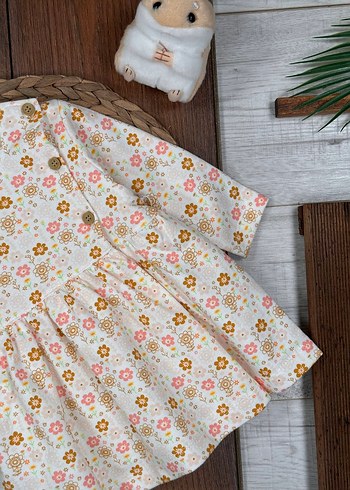 Zara Uzun Kollu Pamuklu Çiçekli Bohem Kız Elbisesi