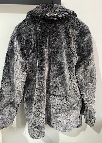 Gri Kadın Suni Kürk Ceket - Görsel 5