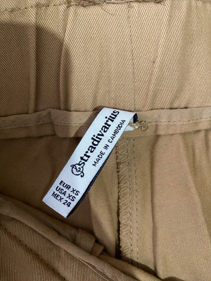 Kemerli Kargo model Stradivarius Kadın Pantolon - Görsel 2