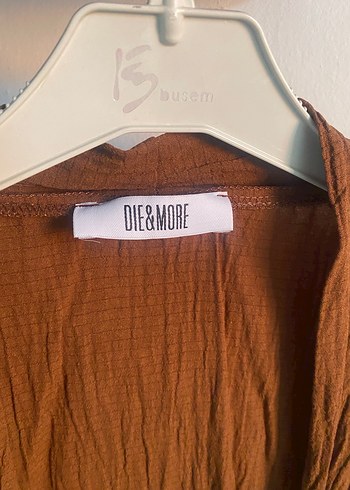 Kadın Kahverengi Gofre Kimono - Görsel 3