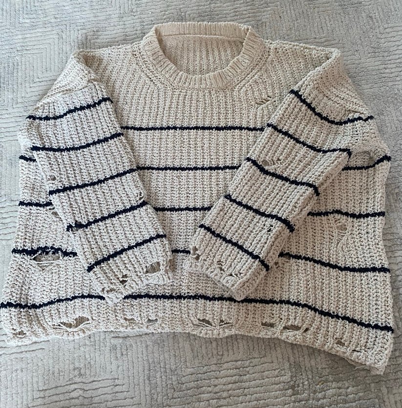 Yırtık detaylı kazak - Görsel 2