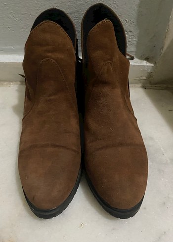 Püsküllü Kahverengi Süet Kadın Bot - Görsel 2