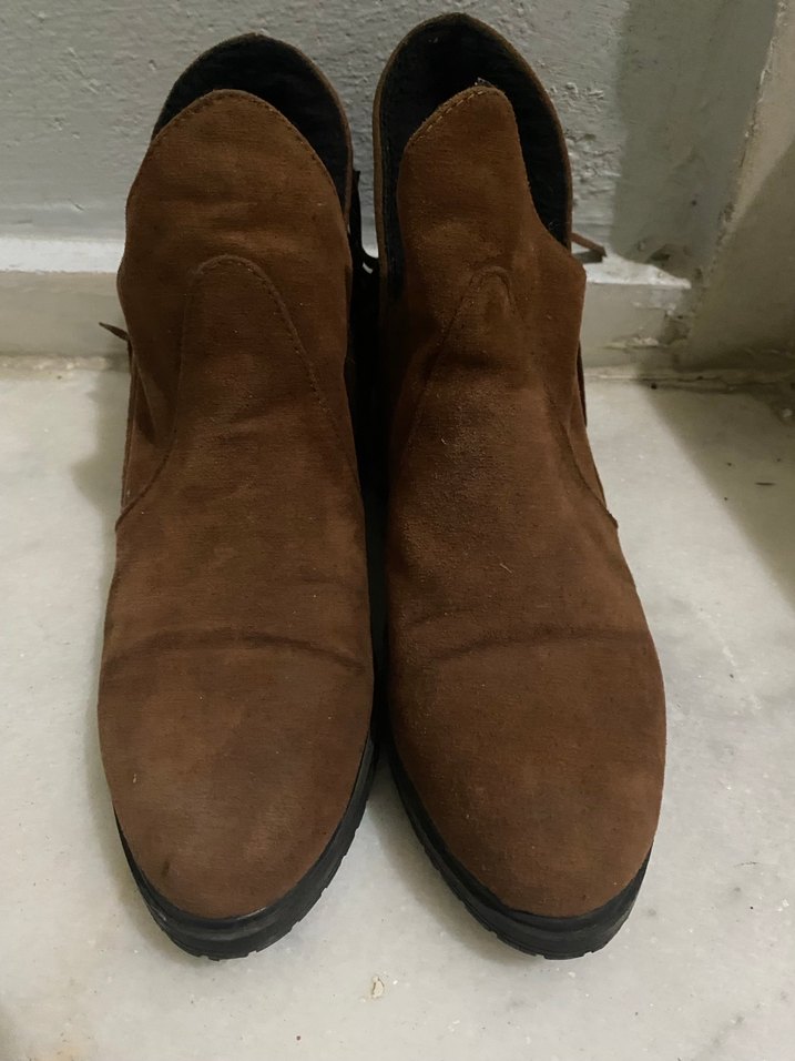 Püsküllü Kahverengi Süet Kadın Bot - Görsel 2