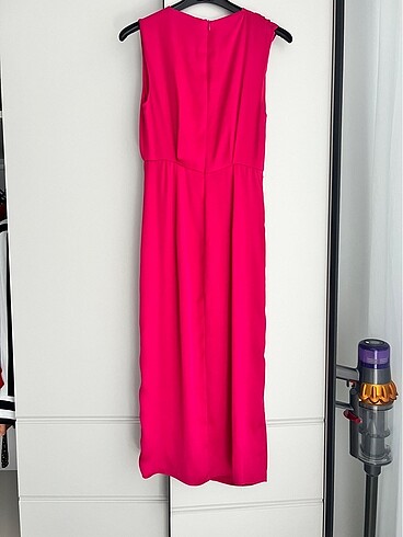 xs Beden Zara XS saten pembe midi boy elbise