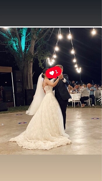 34 beden dantel gelinlik kırık beyaz