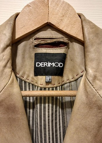 Retro Derimod Marka Orjinal Deri Kahverengi Eskitme Erkek Ceket - Görsel 2