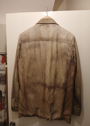 Retro Derimod Marka Orjinal Deri Kahverengi Eskitme Erkek Ceket - Görsel 3