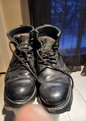 Siyah Erkek Biker Botları, Tokalı, Harley Davidson - Görsel 2