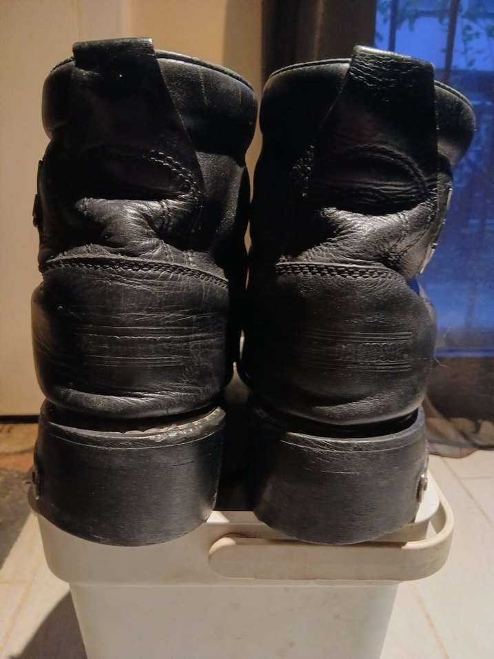 Siyah Erkek Biker Botları, Tokalı, Harley Davidson - Görsel 3